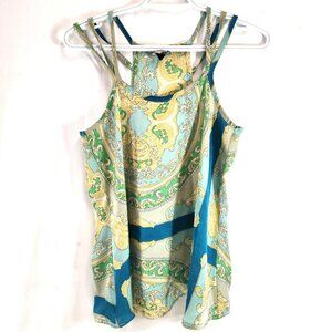 Mossimo Strappy Tank Top Size Small Greco Roman Pattern Silk